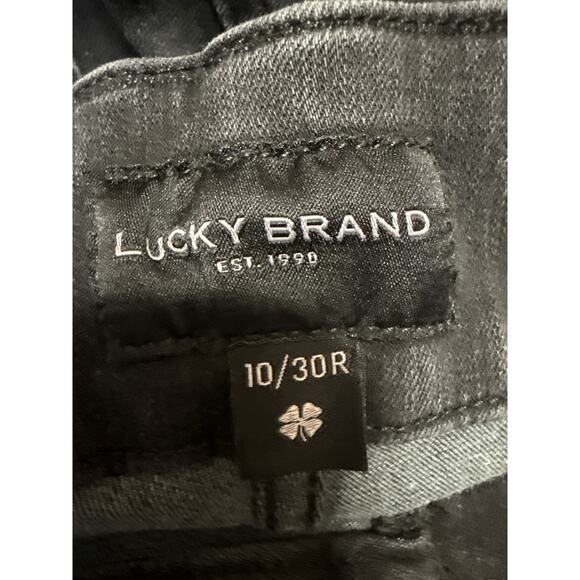 Lucky Brand Women's Black High Waist Frayed Bootcut Flared Denim Jeans Pants 10 - Picture 4 of 5